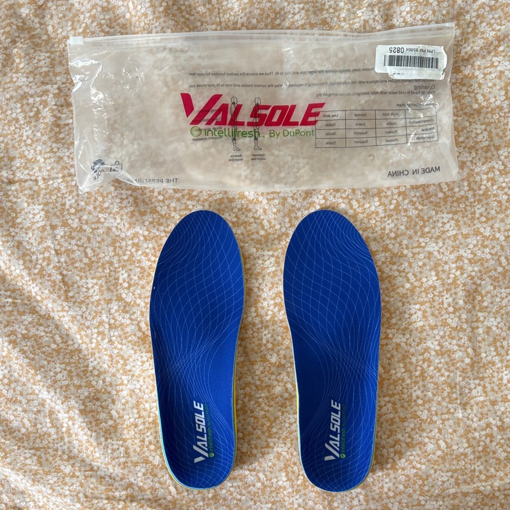 Valsole Blue Comfort Insoles - Size 8/8.5 - NWT
